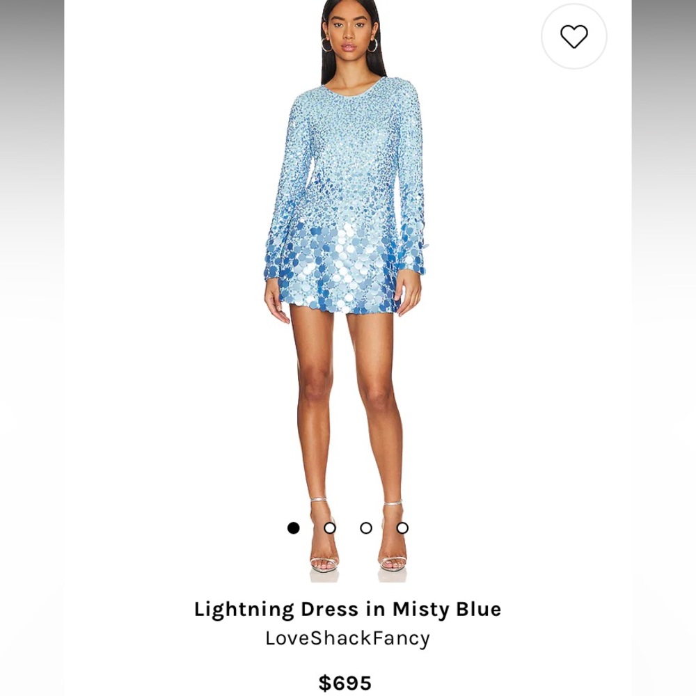 Loveshack fancy revolve blue sequin mini dress
